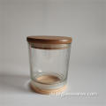 Holzdeckel und Holzboden Glaskerzenglas